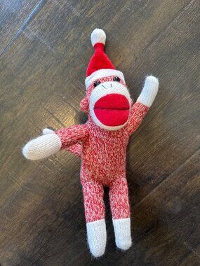 Galerie Sock Monkey 12" EUC Christmas